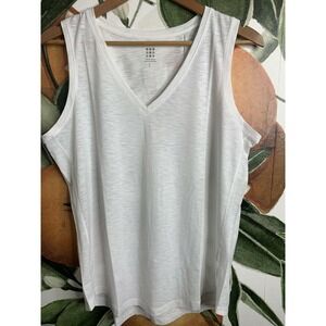 Title Nine Women's Large Matahari V Neck Shirt Tank Top White NWOT Retail $45..